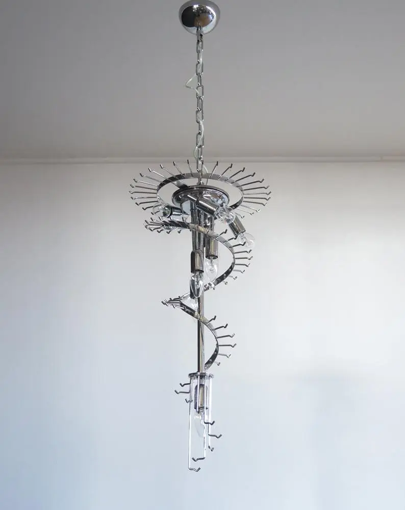 Murano Chandelier – Spiral – 86 prisms – Amber - Image 7