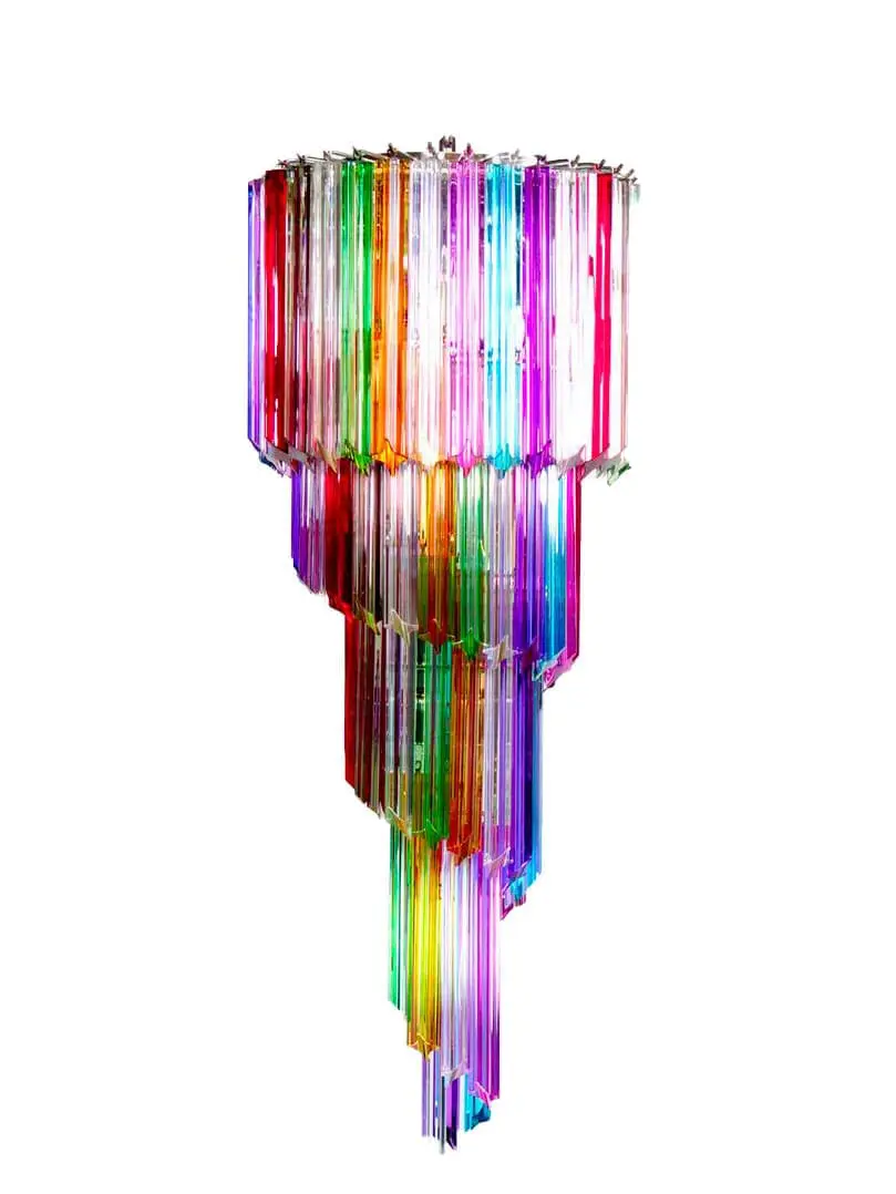 Murano chandelier – Spiral – 86 prisms – Multi - Image 2