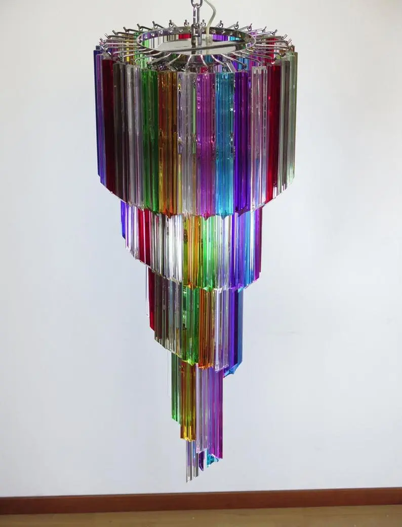 Murano chandelier – Spiral – 86 prisms – Multi - Image 6