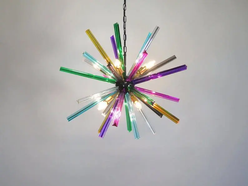 Murano Chandelier – Sputnik – 30 prisms – Multi - Image 2