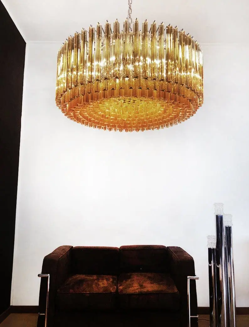 Murano Chandelier – Triedri – 391 prisms – Amber - Image 2