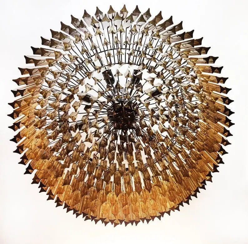 Murano Chandelier – Triedri – 391 prisms – Amber - Image 5