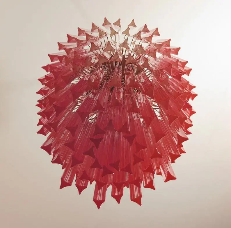 Murano Chandelier – Triedri – Pink – 242 prisms - Image 7