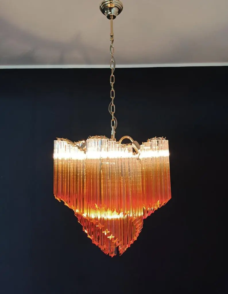 Murano Chandelier – Viennetta – 114 prisms – Amber - Image 6