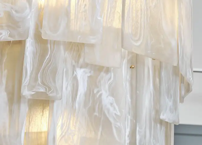 Murano Glass Alabaster Chandelier - Image 7