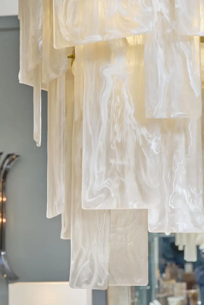 Murano Glass Alabaster Chandelier - Image 8