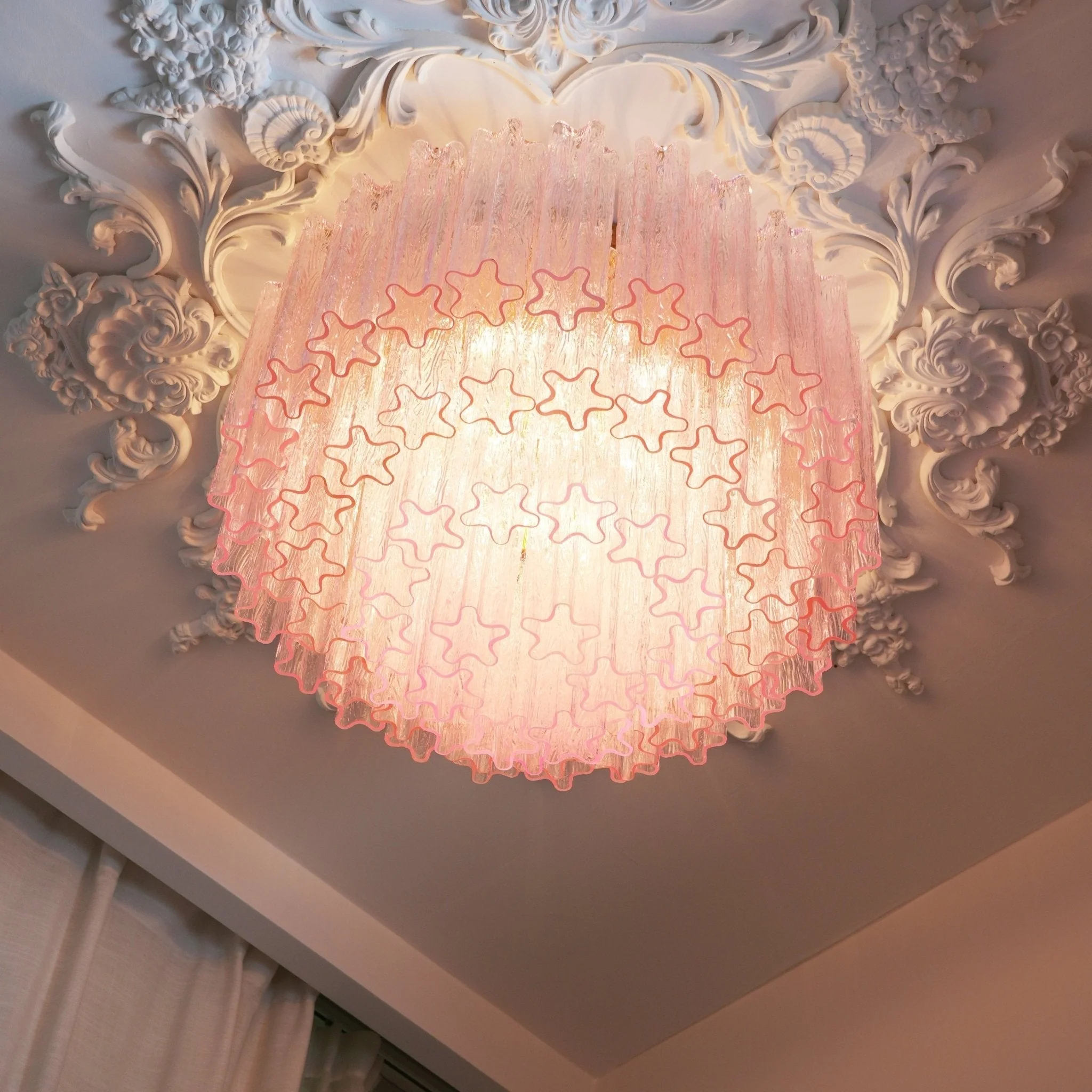 Murano Pink Glass Ceiling Light - Image 12
