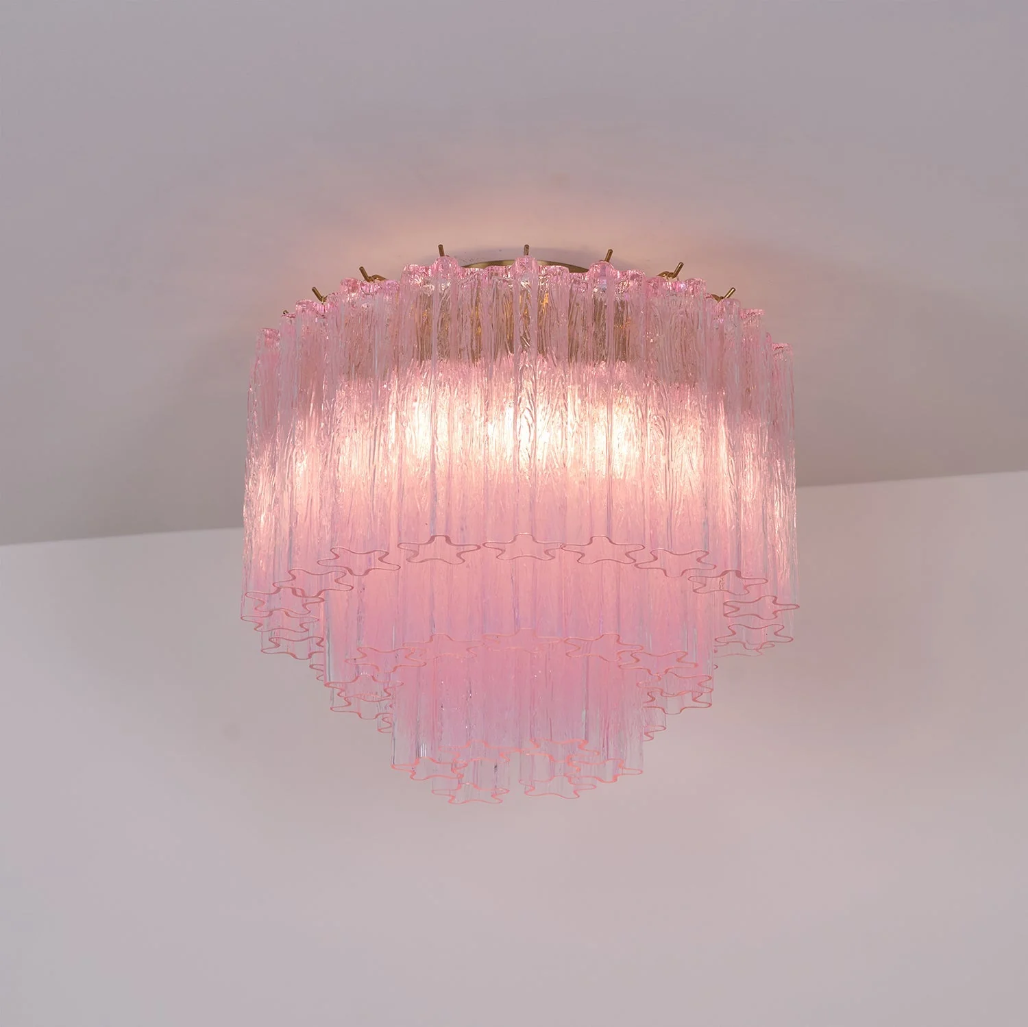 Murano Pink Glass Ceiling Light - Image 3