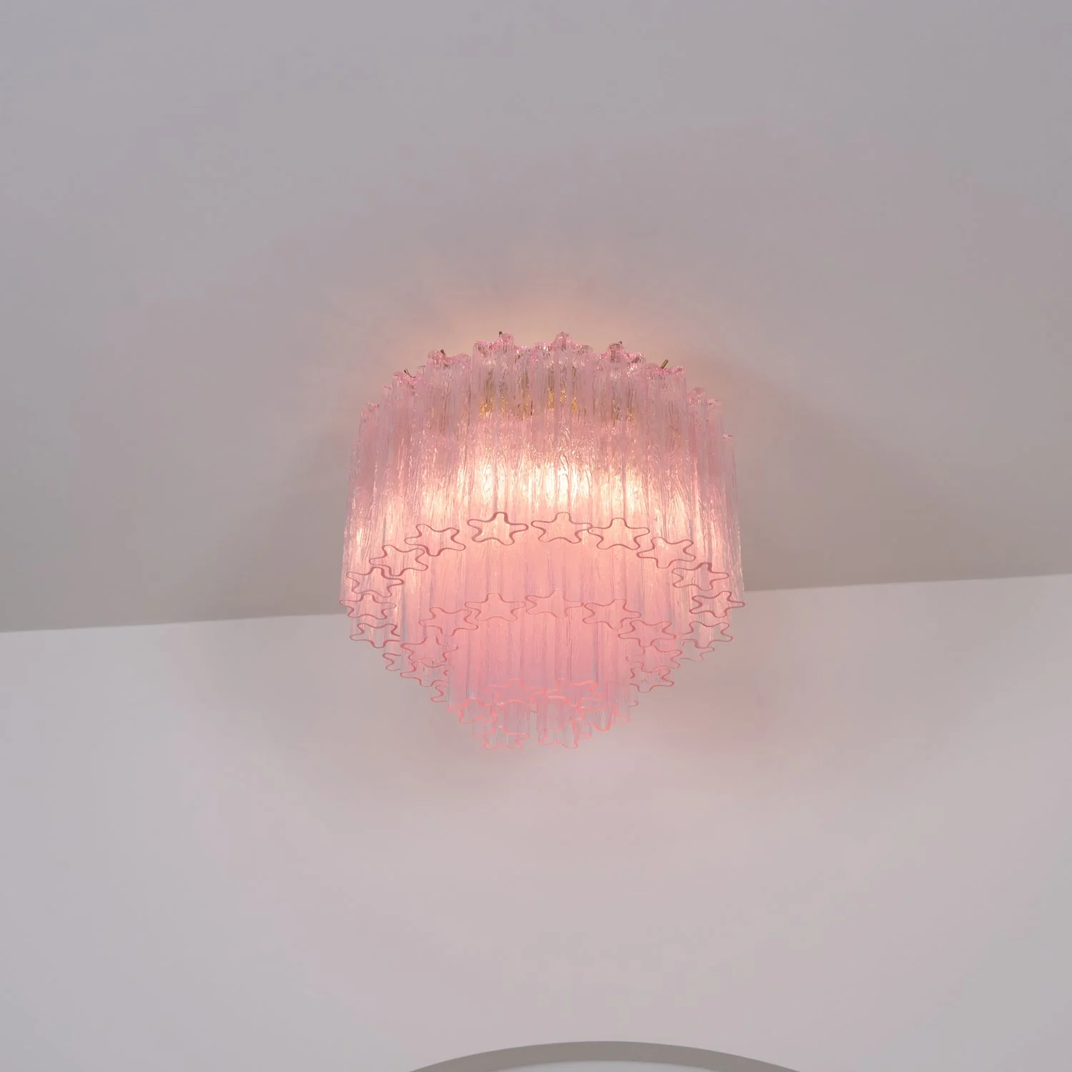 Murano Pink Glass Ceiling Light - Image 7