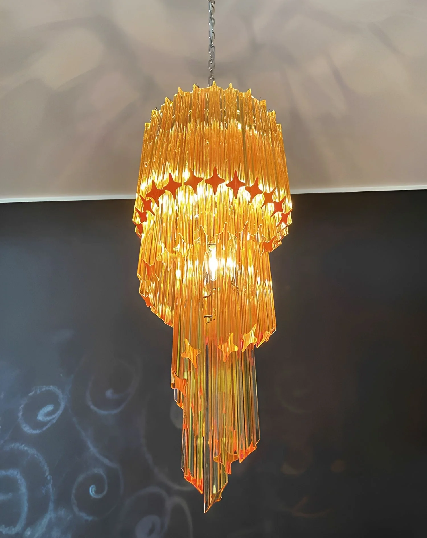 Murano Spiral Prism Glass Chandelier - Image 11