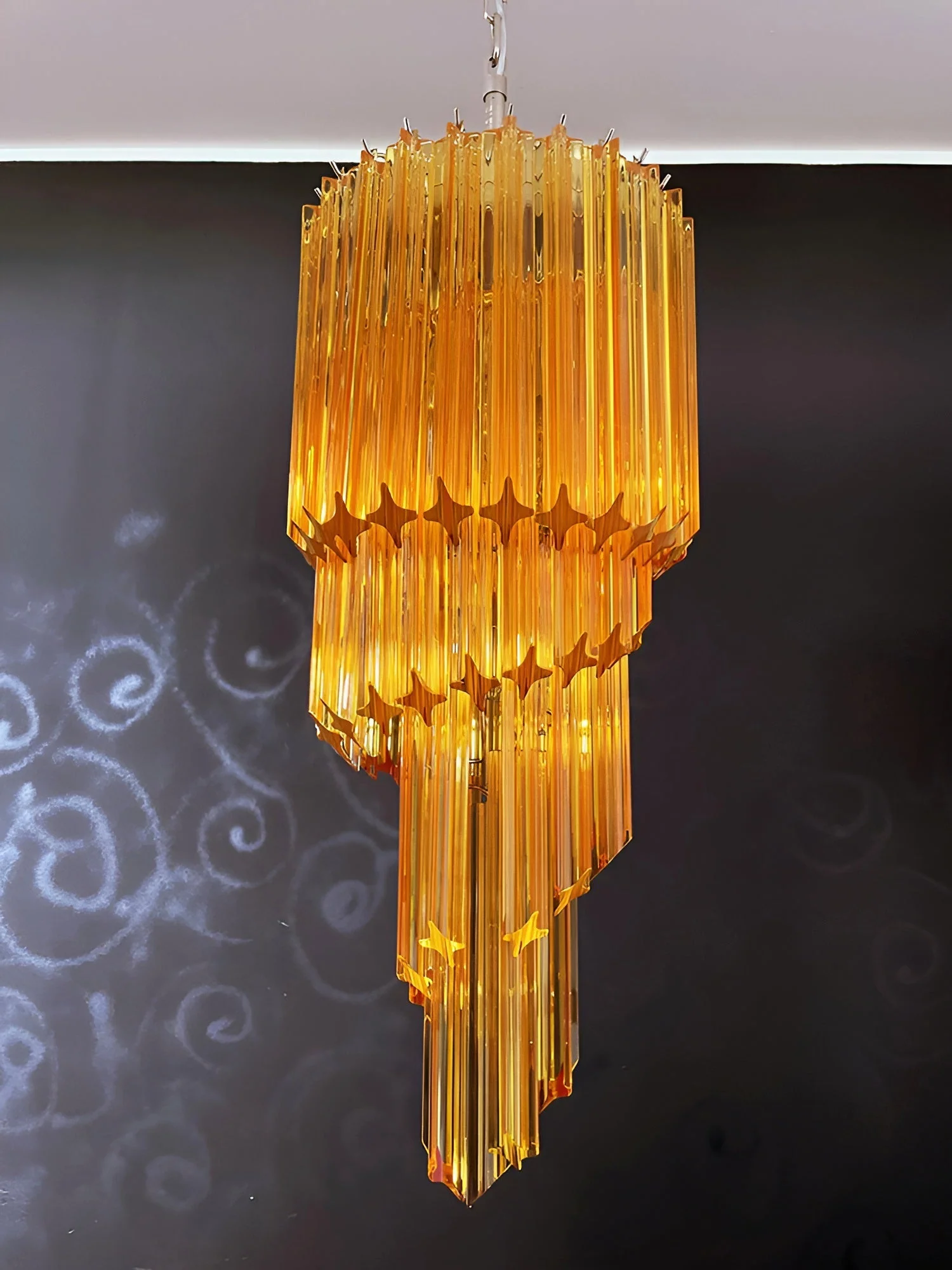 Murano Spiral Prism Glass Chandelier - Image 14