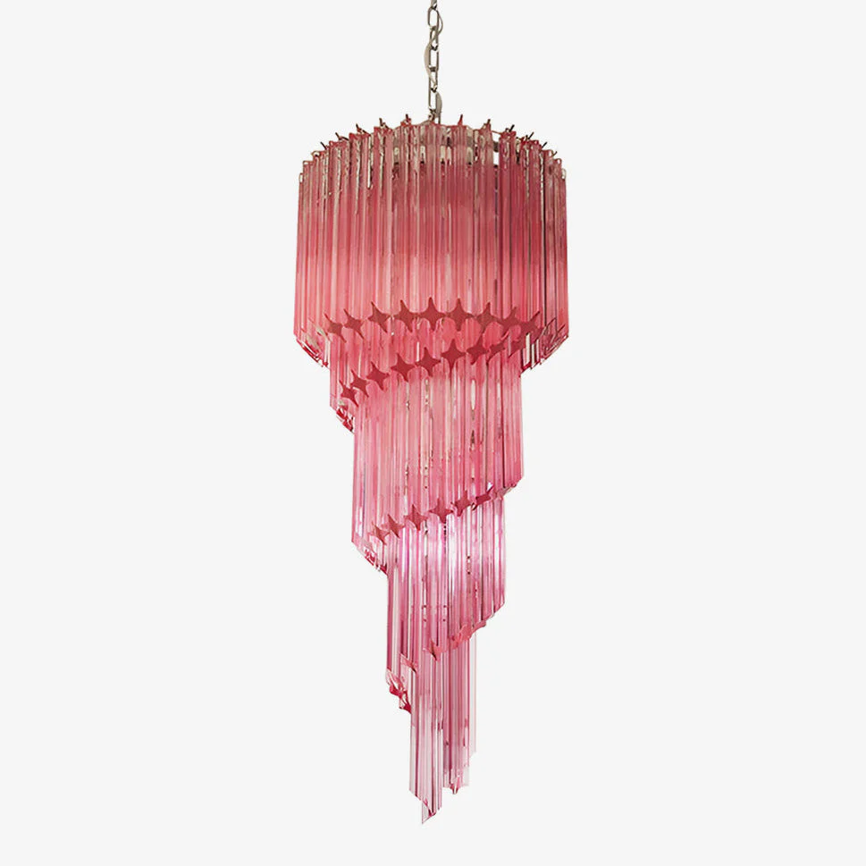 Murano Spiral Prism Glass Chandelier - Image 2