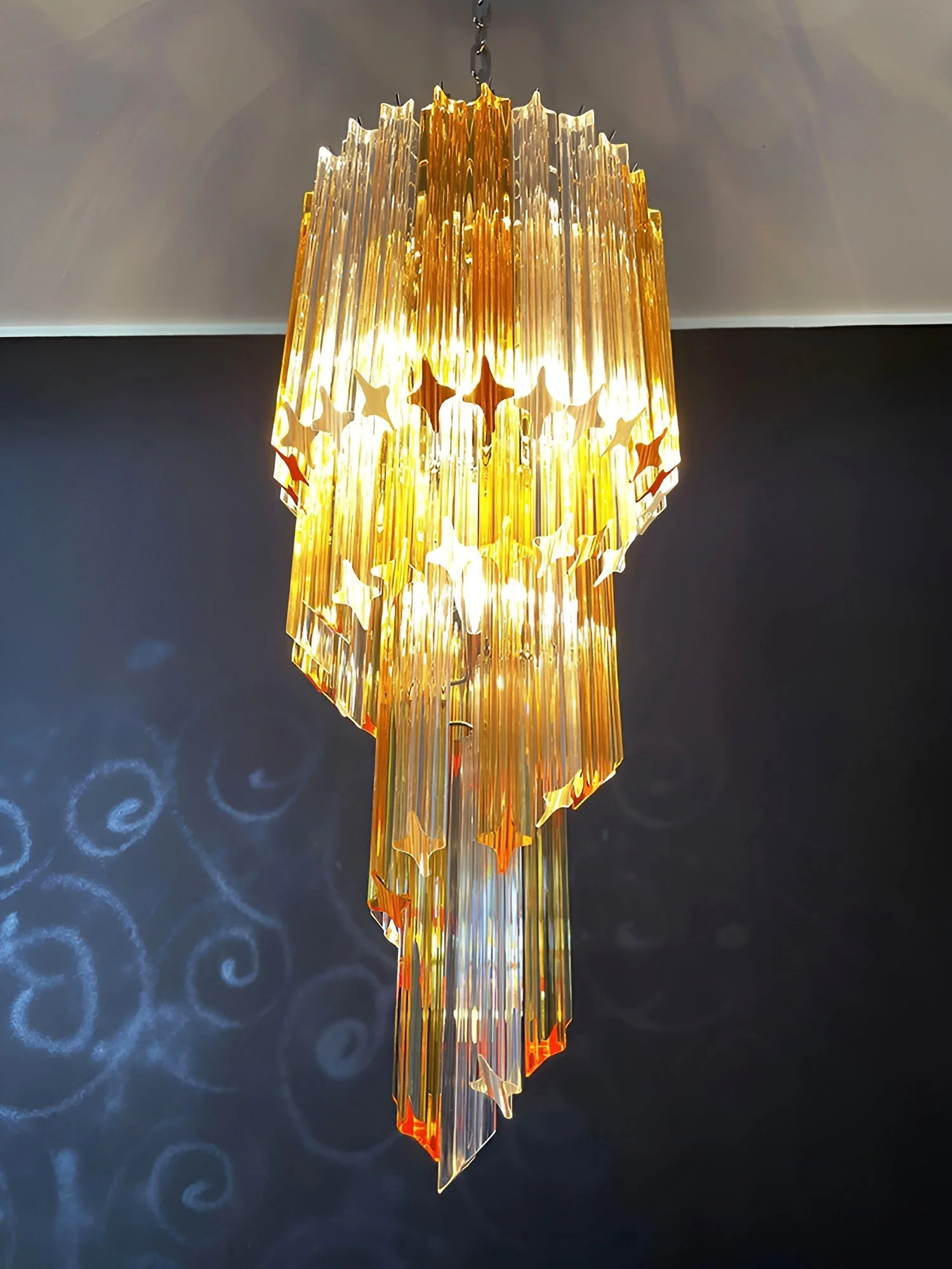 Murano Spiral Prism Glass Chandelier - Image 21
