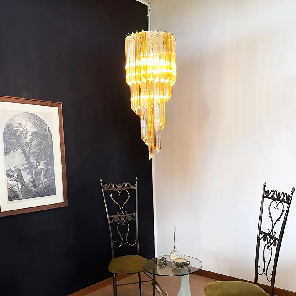 Murano Spiral Prism Glass Chandelier - Image 25
