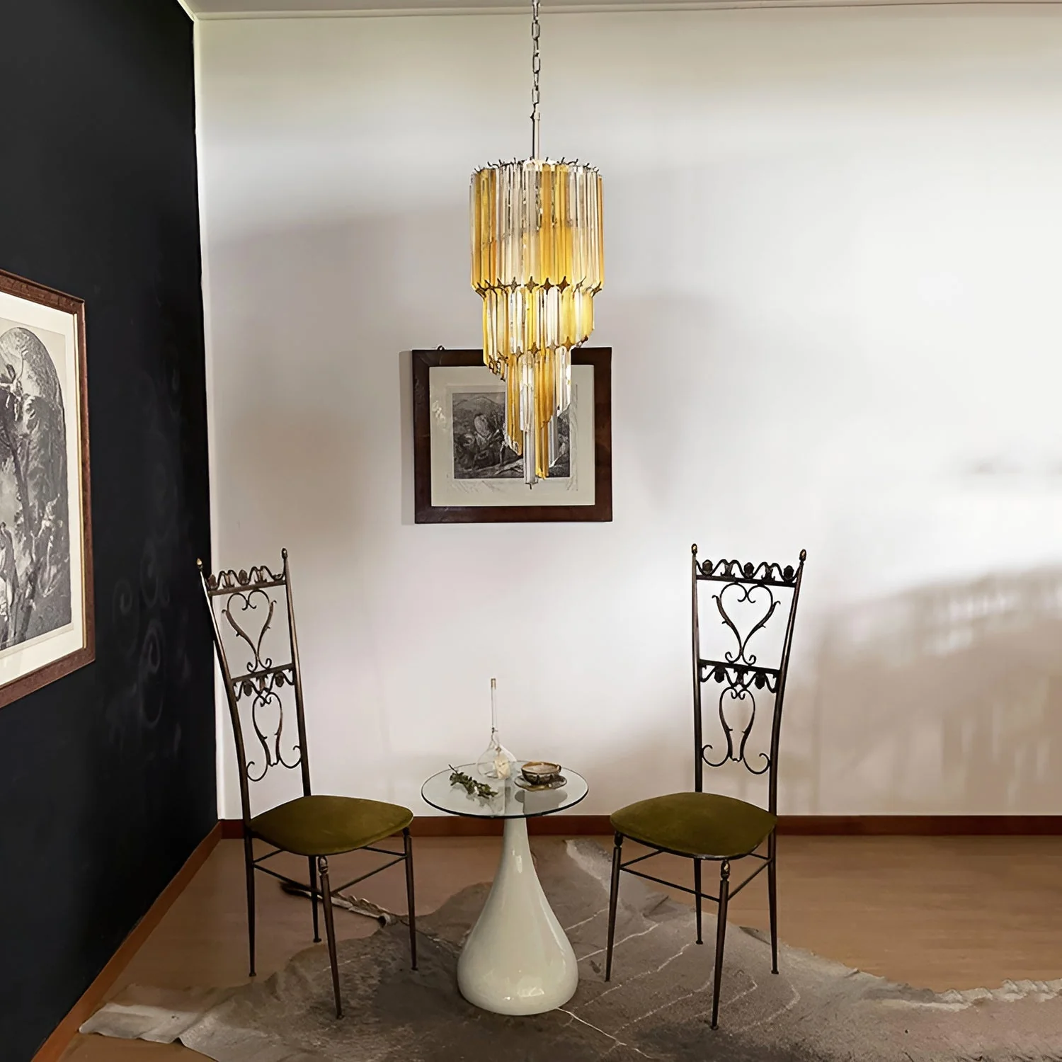Murano Spiral Prism Glass Chandelier - Image 29
