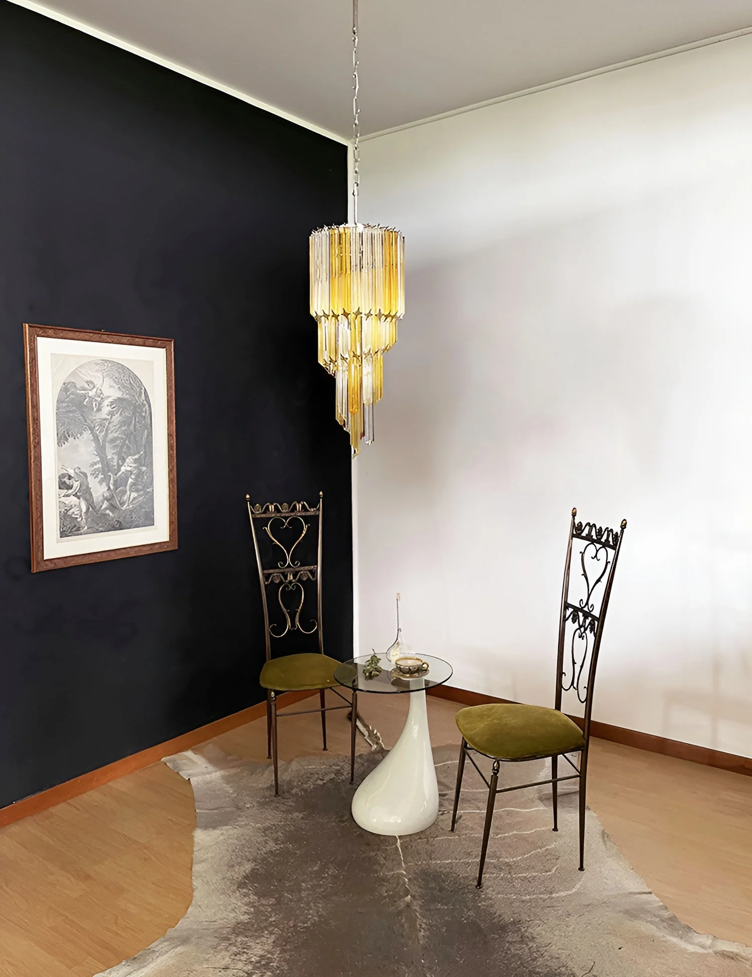 Murano Spiral Prism Glass Chandelier - Image 33