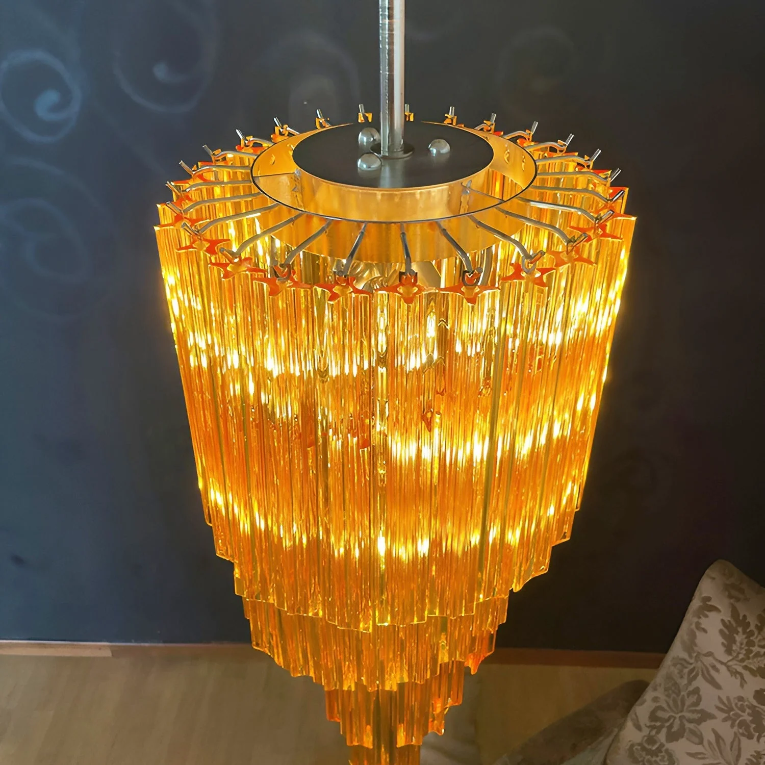 Murano Spiral Prism Glass Chandelier - Image 34
