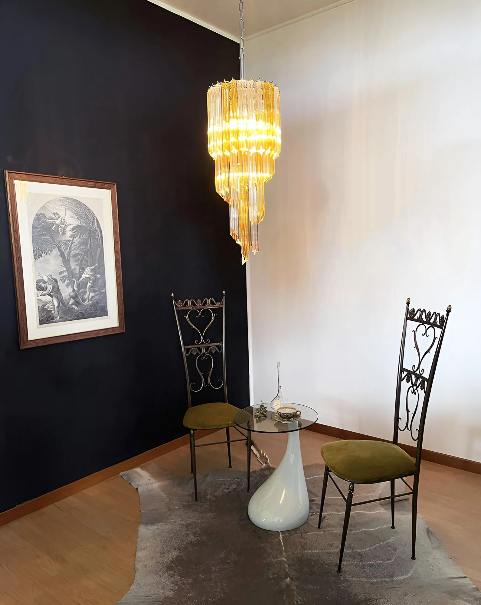 Murano Spiral Prism Glass Chandelier - Image 35