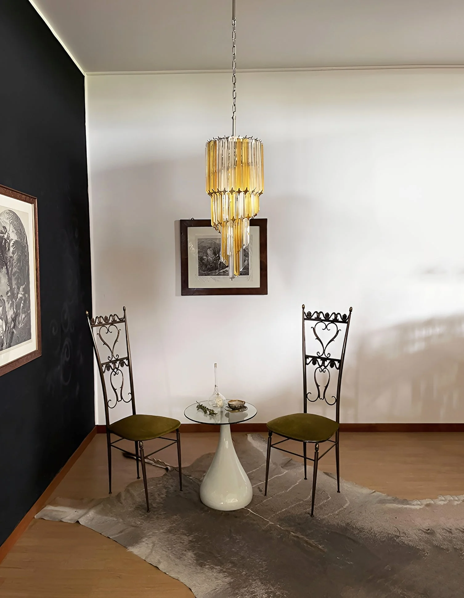 Murano Spiral Prism Glass Chandelier - Image 37