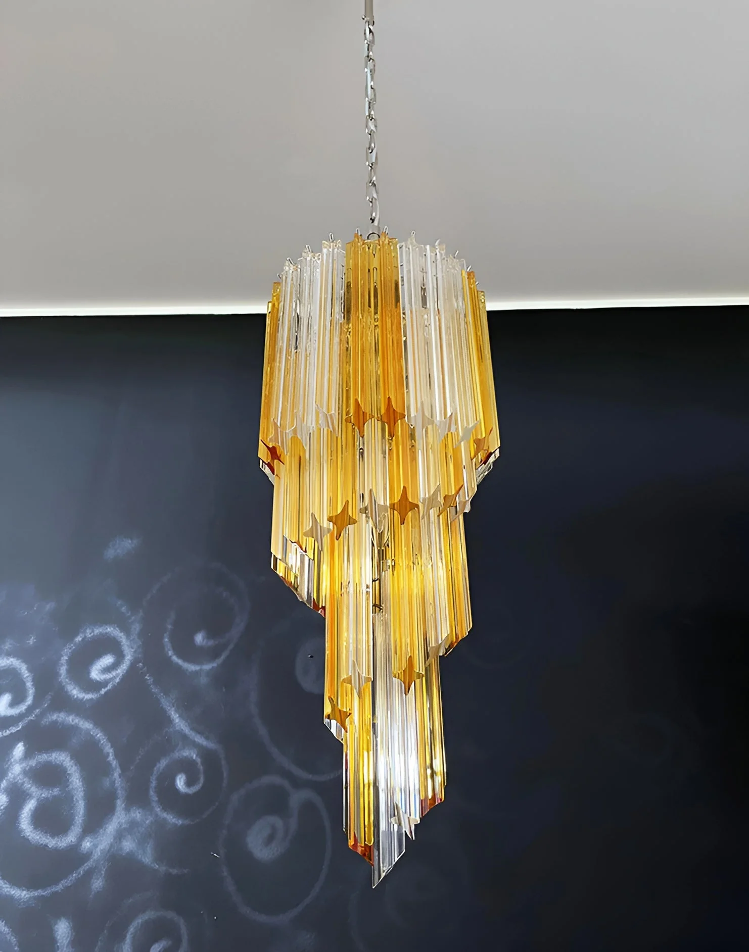 Murano Spiral Prism Glass Chandelier - Image 39