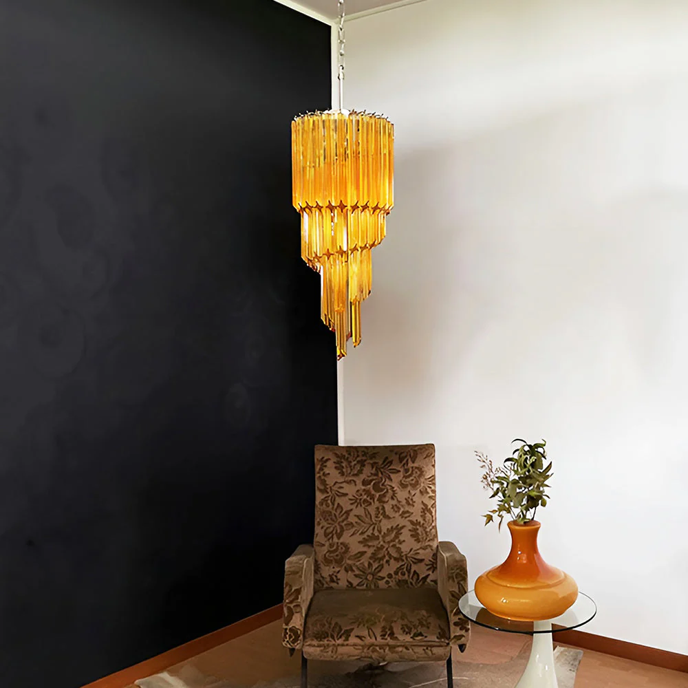 Murano Spiral Prism Glass Chandelier - Image 45