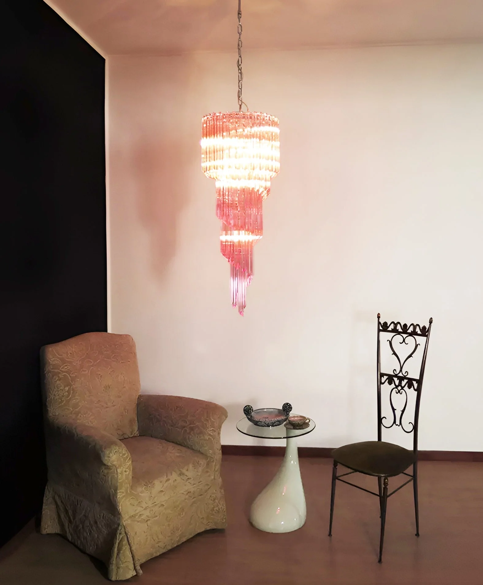 Murano Spiral Prism Glass Chandelier - Image 47