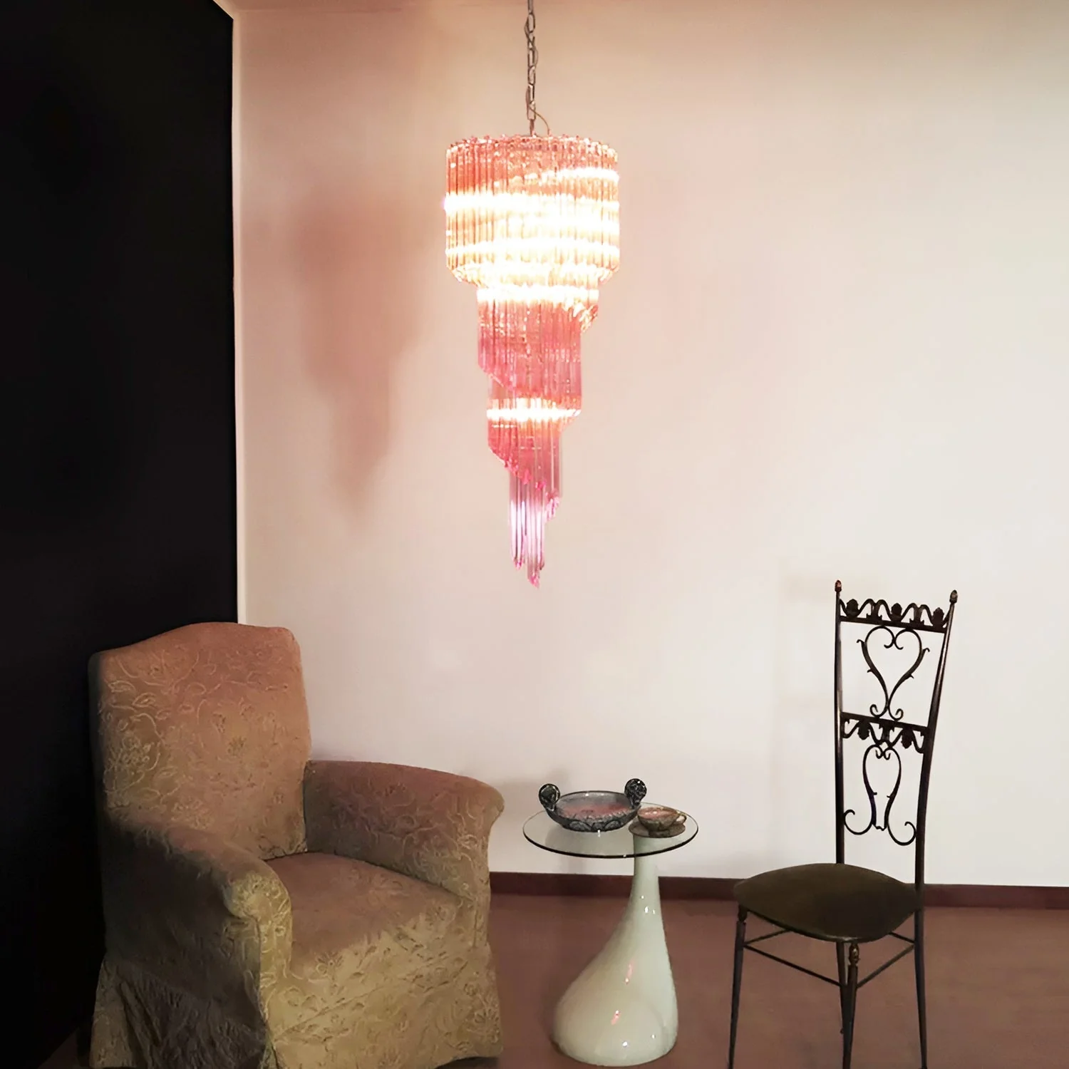 Murano Spiral Prism Glass Chandelier - Image 59