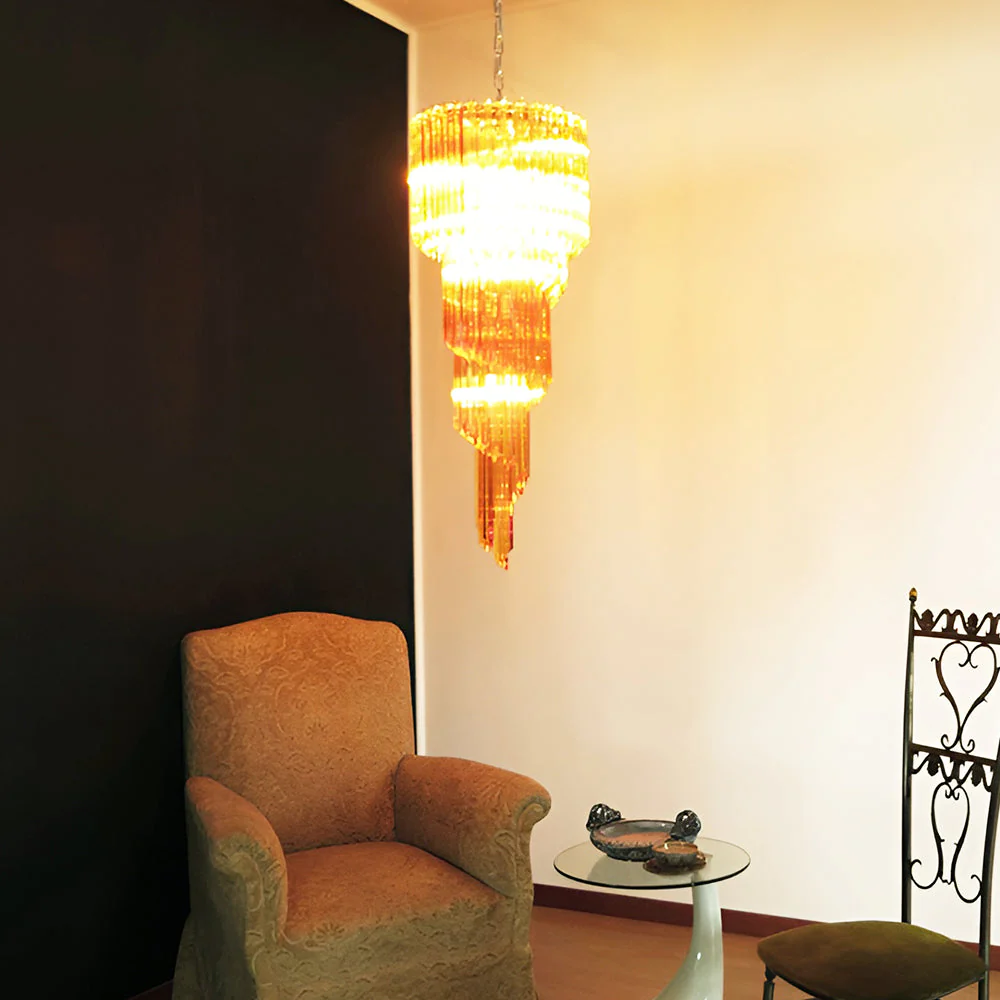 Murano Spiral Prism Glass Chandelier - Image 66