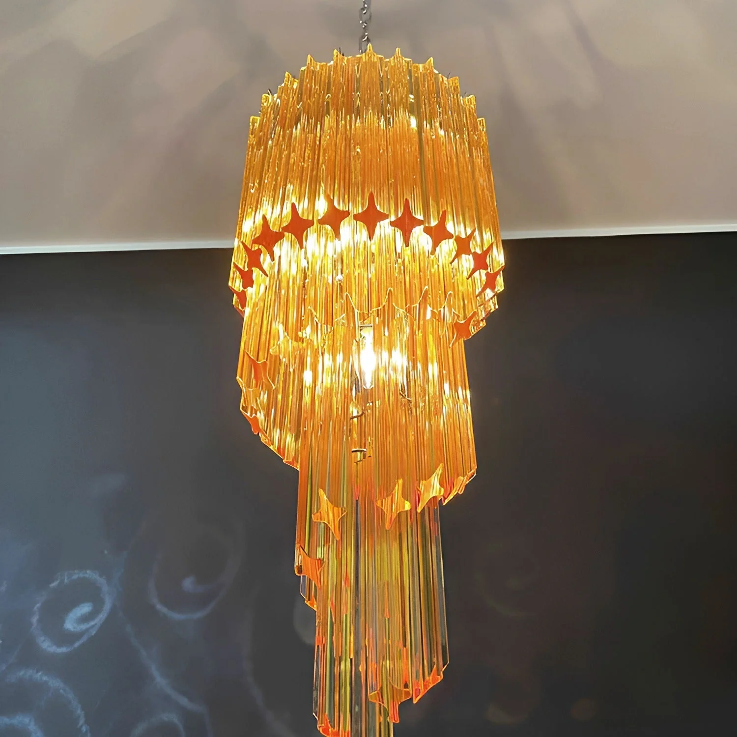Murano Spiral Prism Glass Chandelier - Image 79
