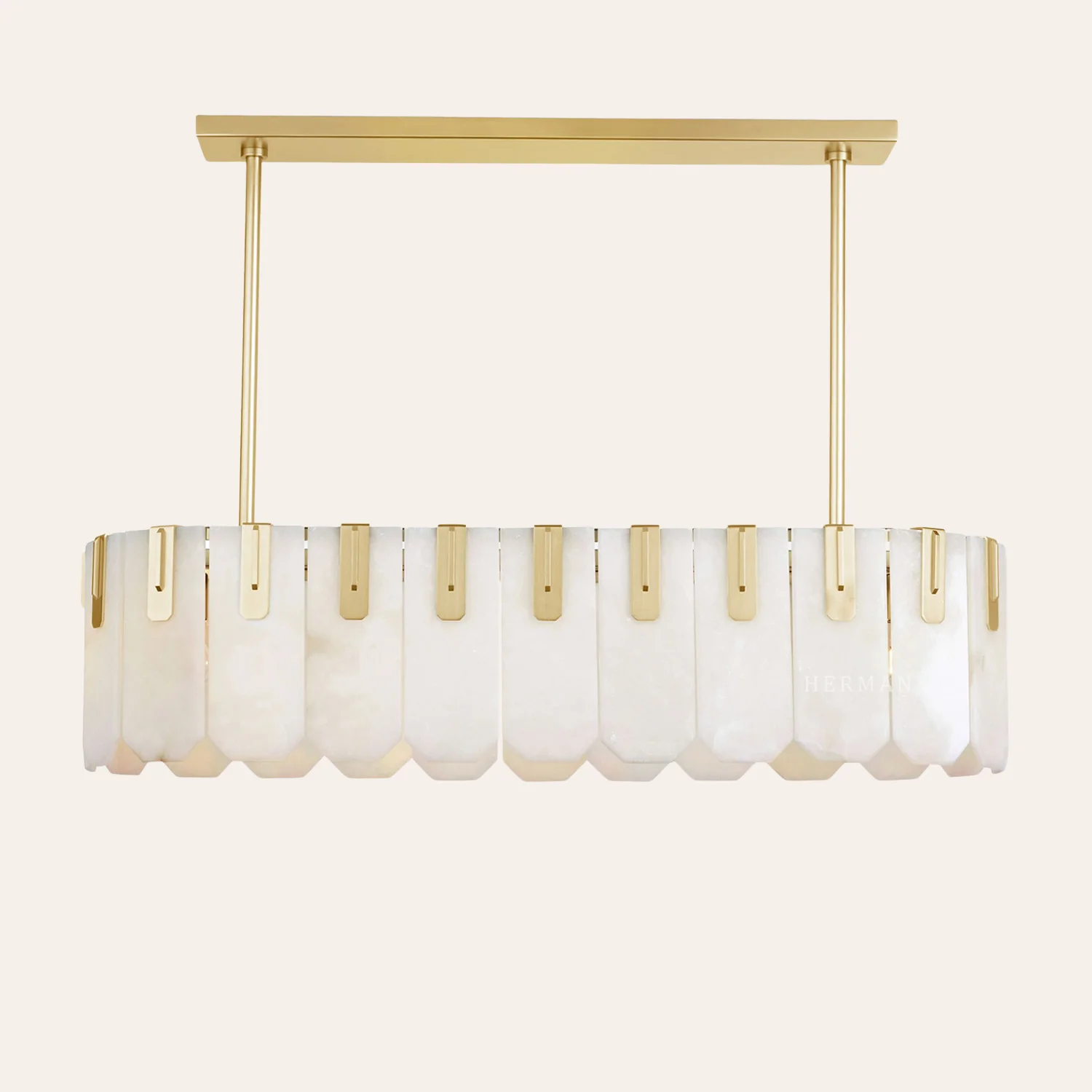 Nadia Alabaster Linear Chandelier 42" Width - Image 3