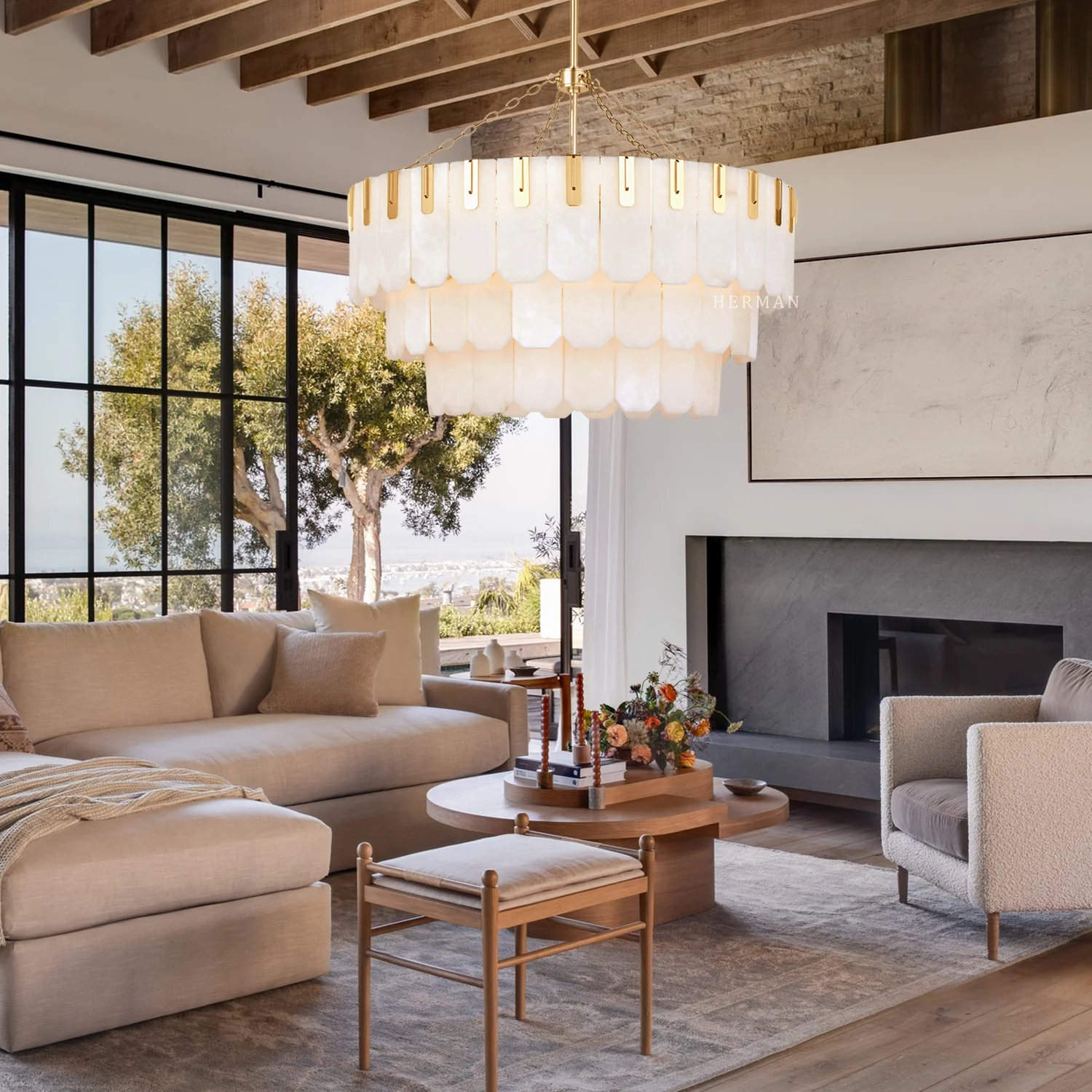 Nadia Alabaster Chandelier 30" 41" - Image 13