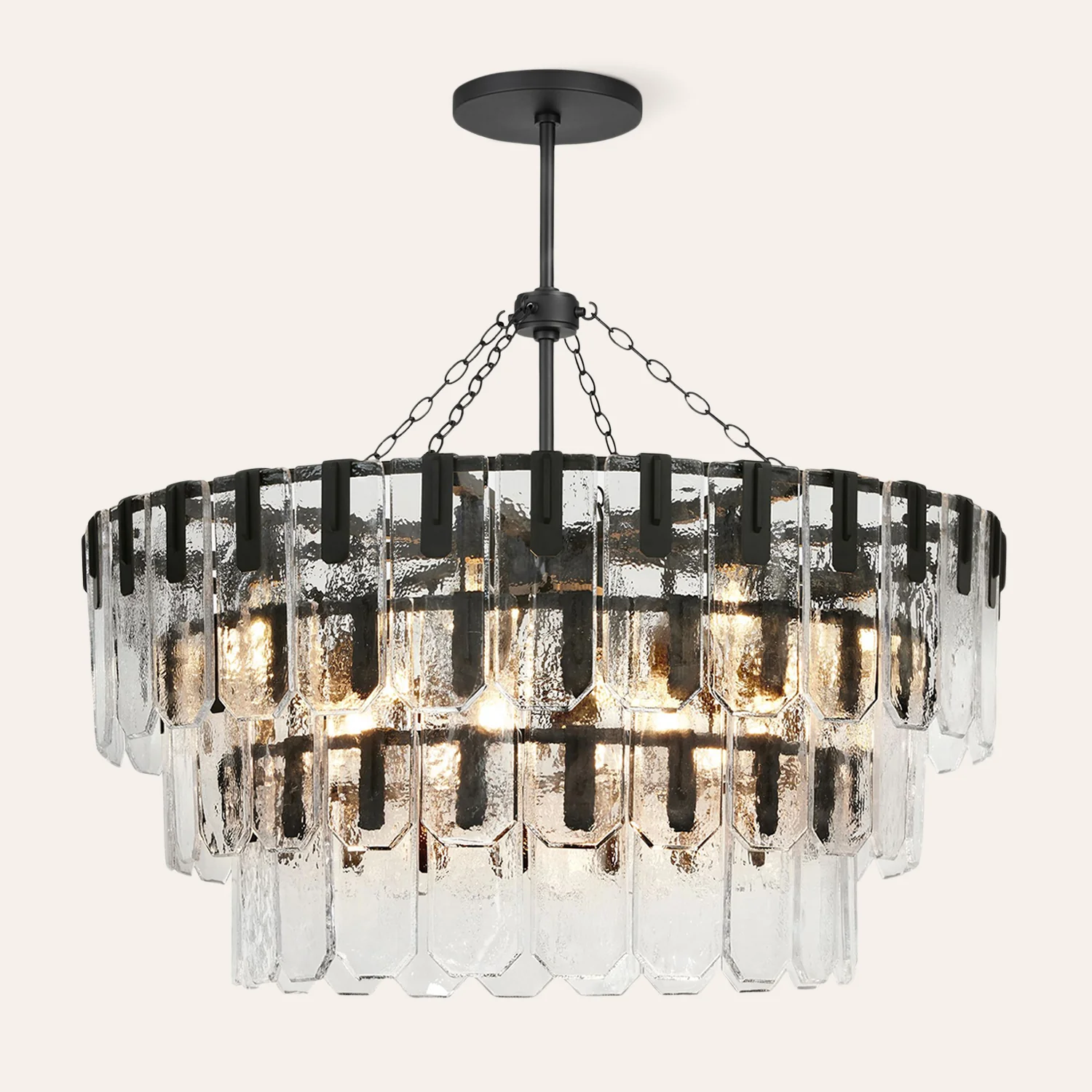 Nadia Glass Chandelier 30" 41" - Image 4