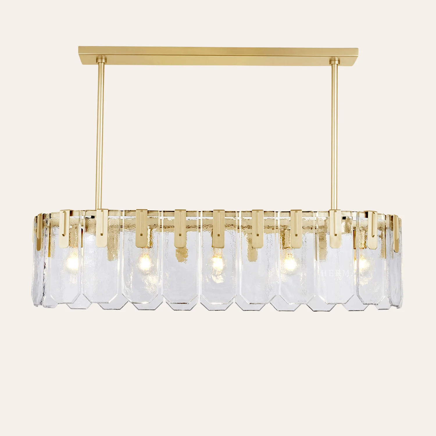 Nadia Glass Linear Chandelier 42" Width - Image 3