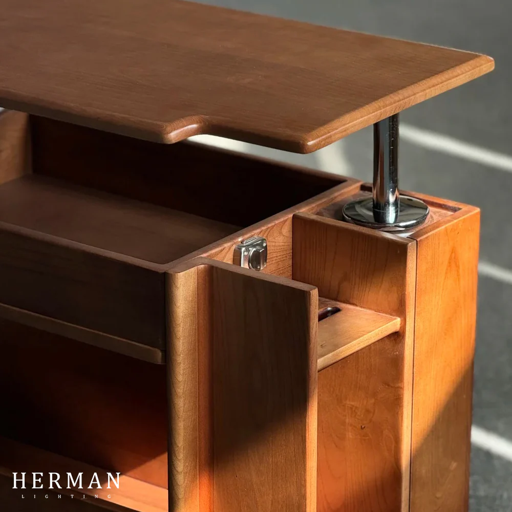 Nedure Solid Wood Side Table Trolley - Image 10