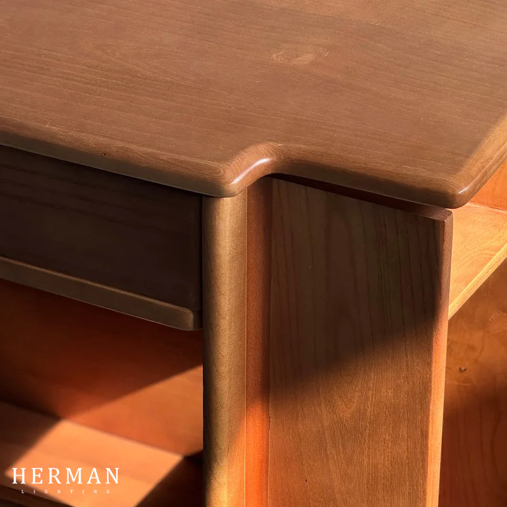 Nedure Solid Wood Side Table Trolley - Image 7