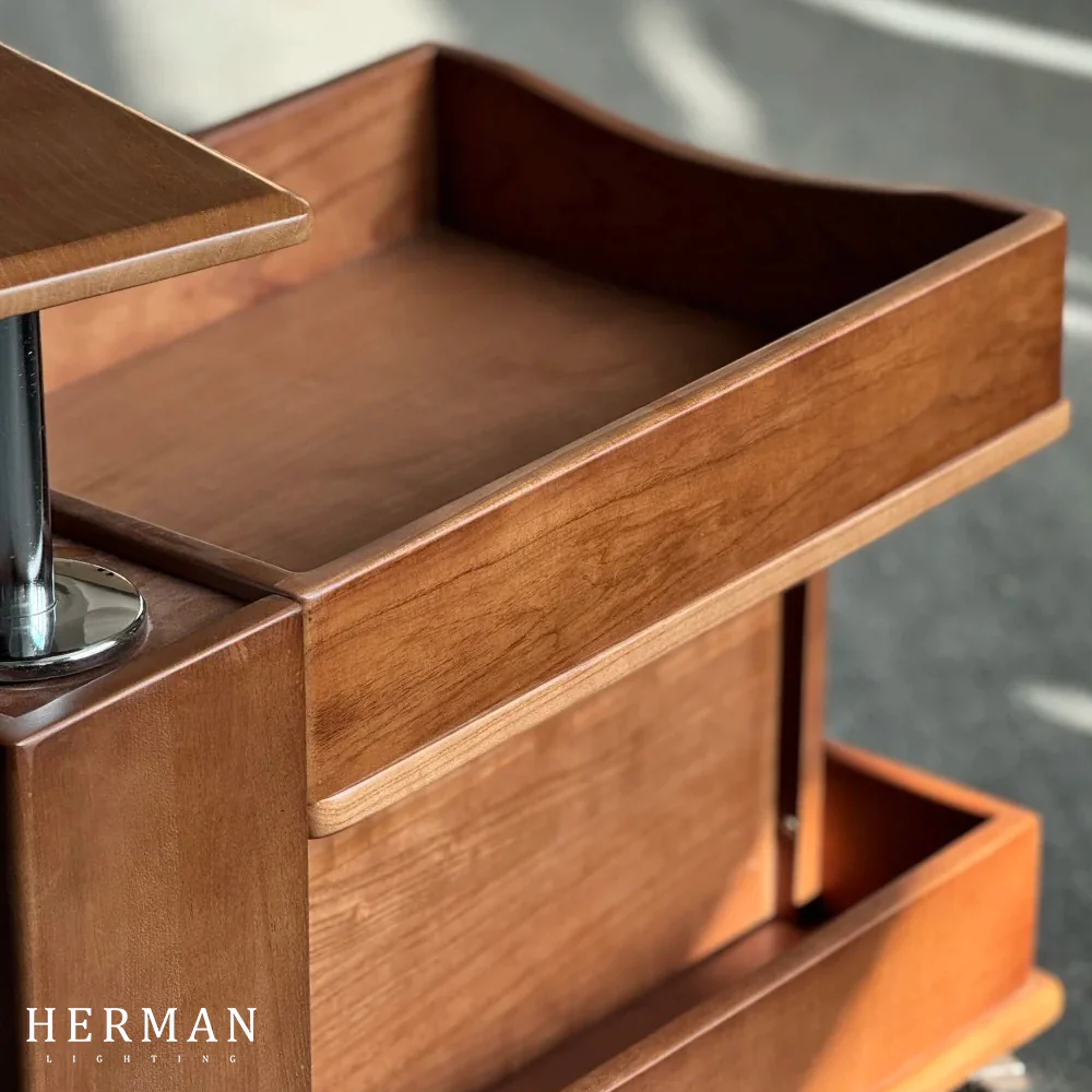 Nedure Solid Wood Side Table Trolley - Image 8