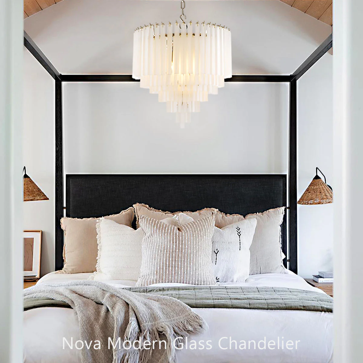 Nova Modern Glass Chandelier 24" - Image 5