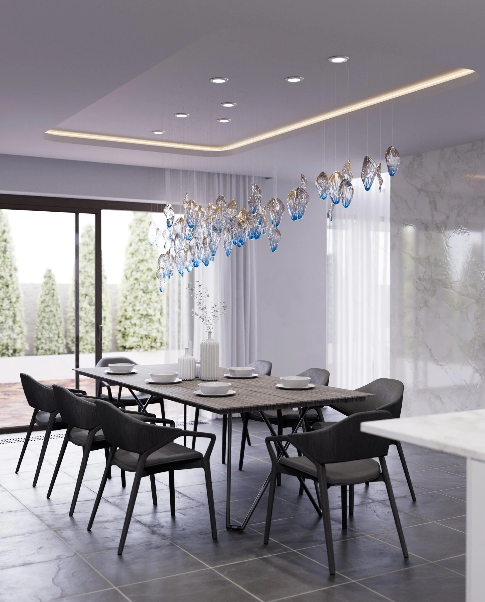 Ocean Drift Blown Glass Customize Chandelier - Image 5
