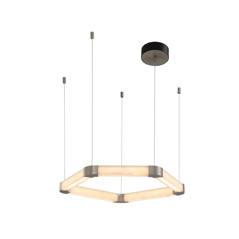 Ola Single Ring Alabaster Chandelier - Image 12