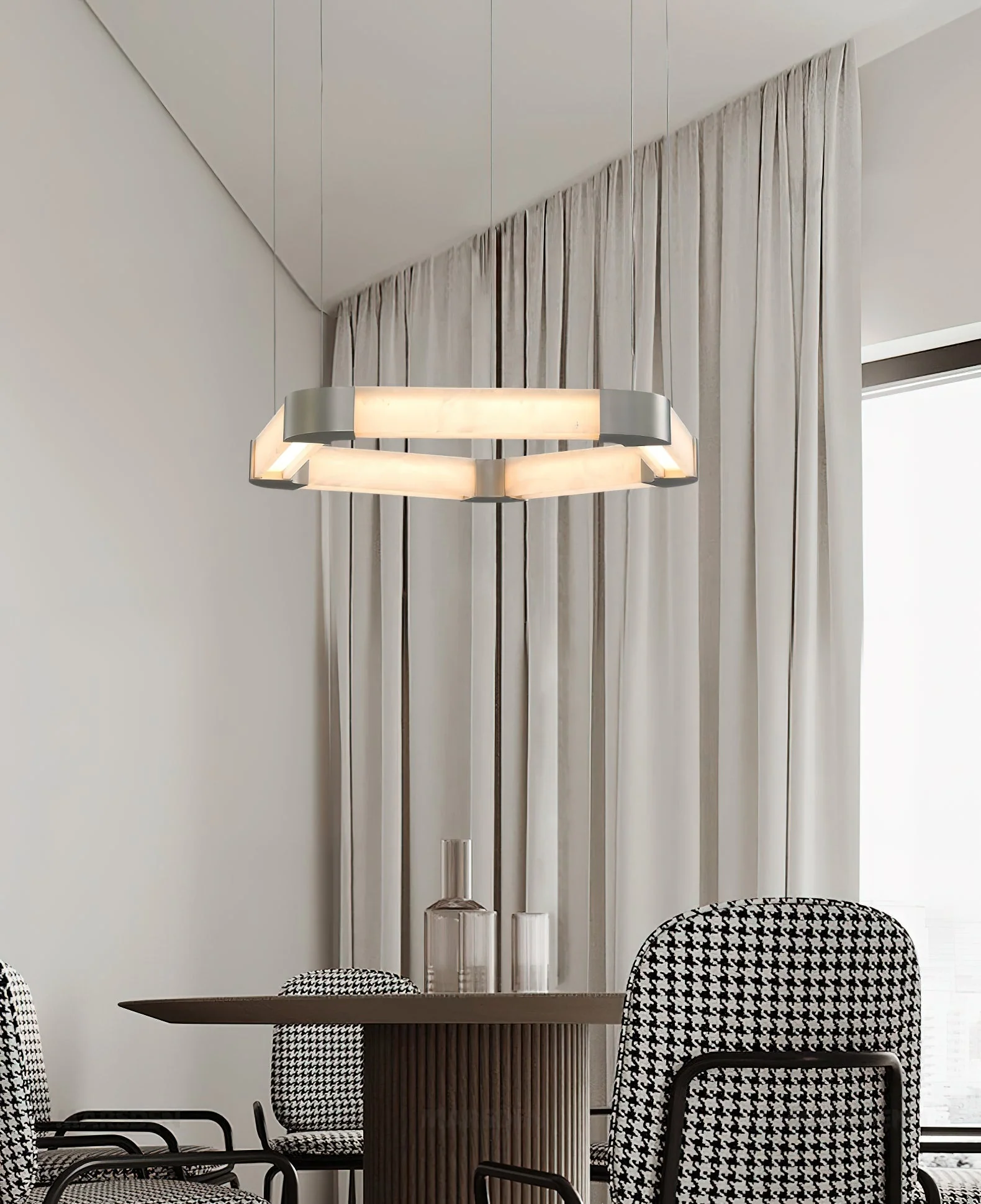 Ola Single Ring Alabaster Chandelier - Image 6