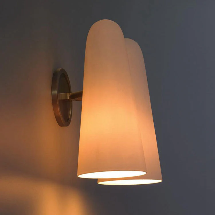 Ola White Ceram Double Shade Wall Sconce - Image 3