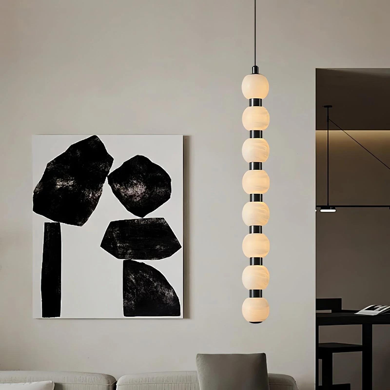 Orbique Alabaster Pendant Lamp - Image 4