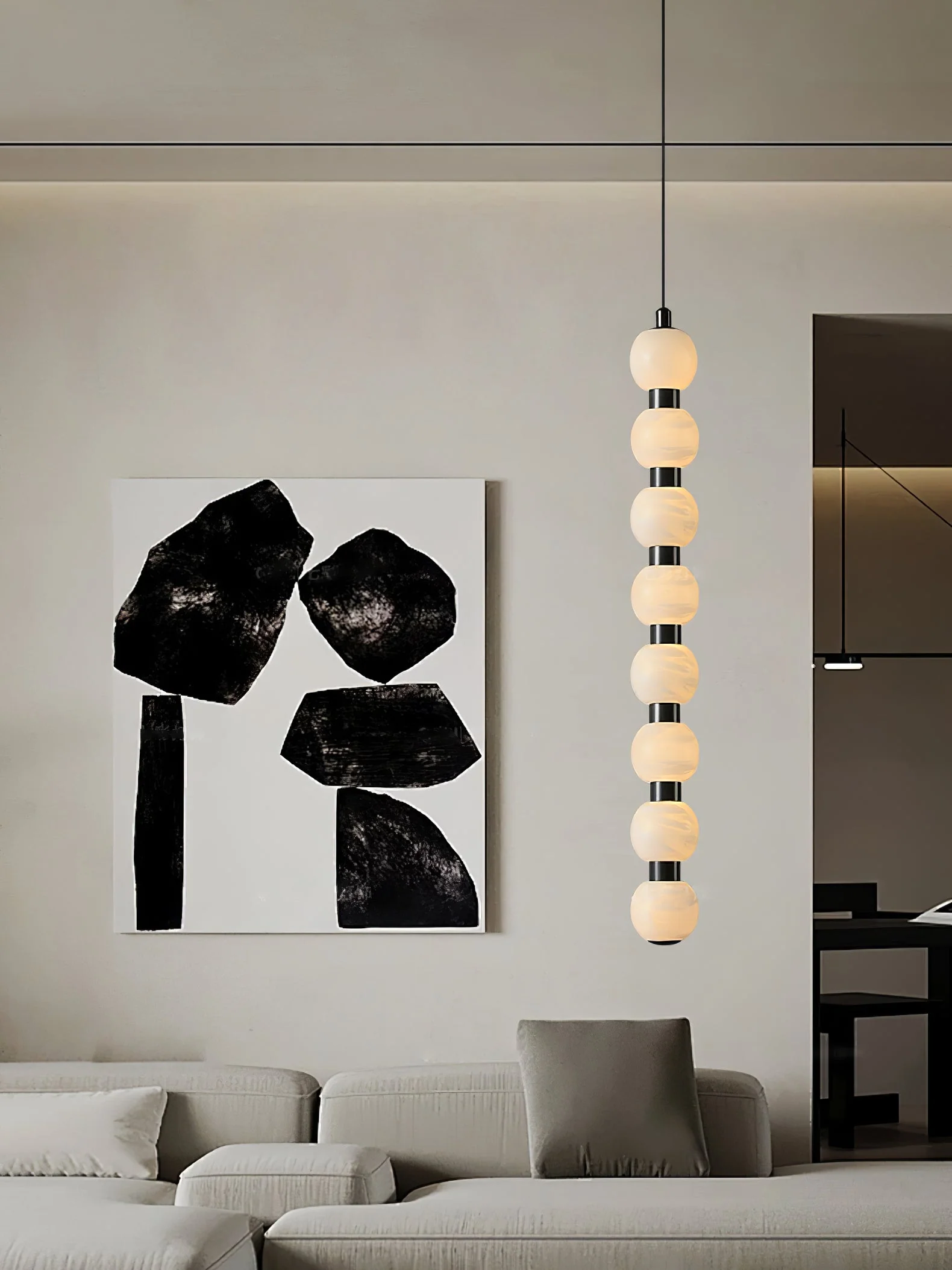 Orbique Alabaster Pendant Lamp - Image 8