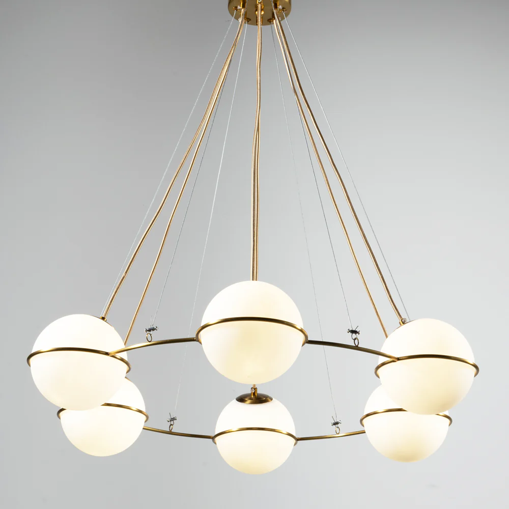 Orion Milk Glass Globe Chandelier - Image 3