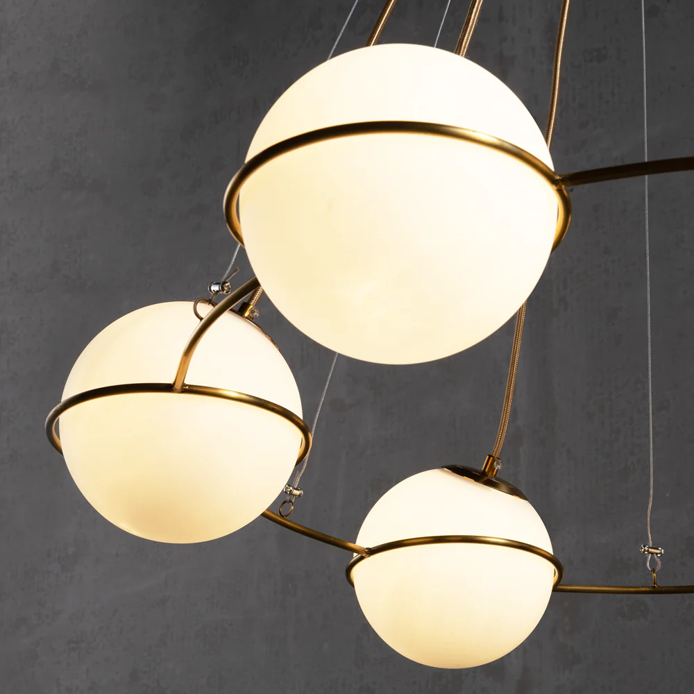 Orion Milk Glass Globe Chandelier - Image 4