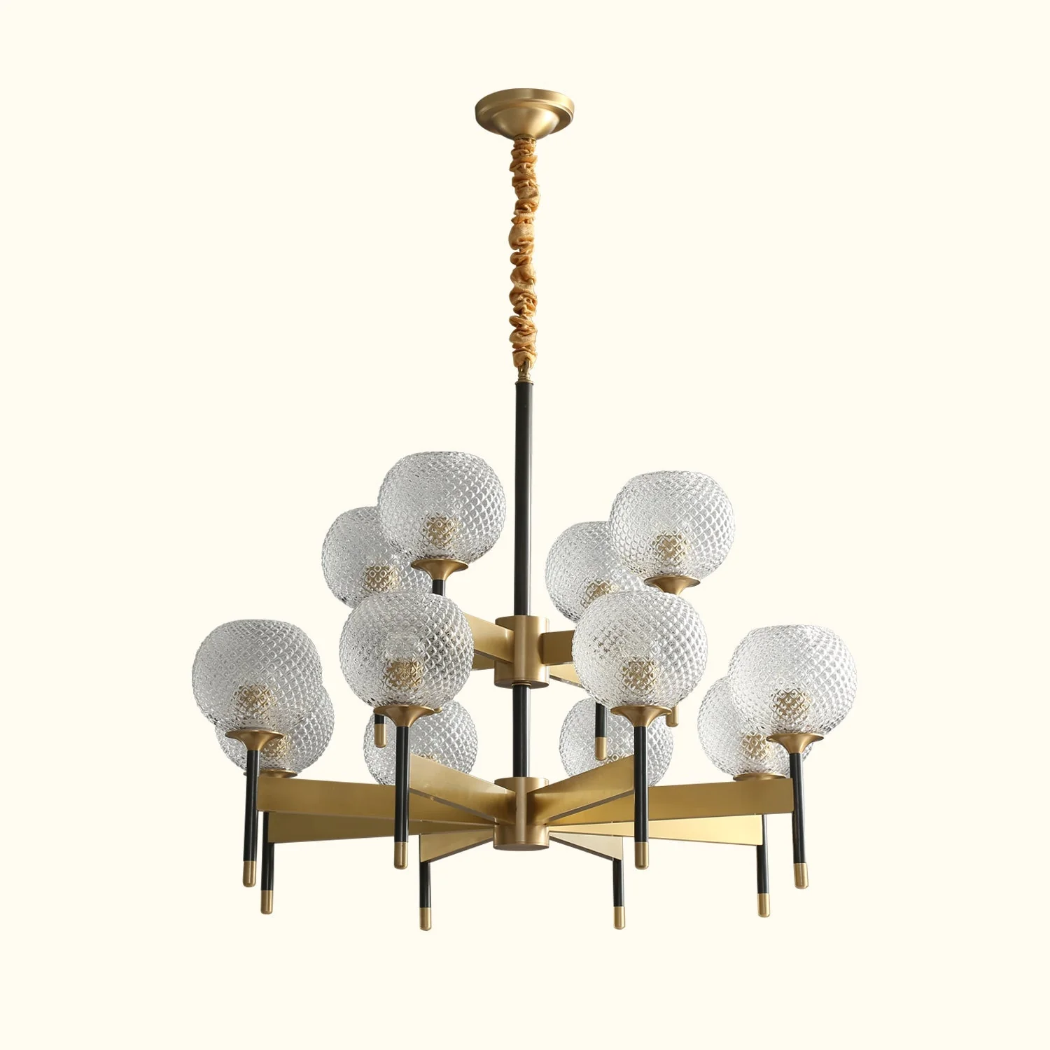 Orrefors Ball Brass Chandelier - Image 16