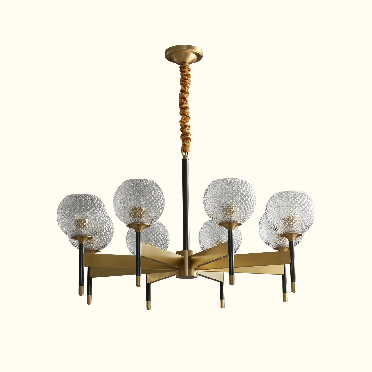 Orrefors Ball Brass Chandelier - Image 18