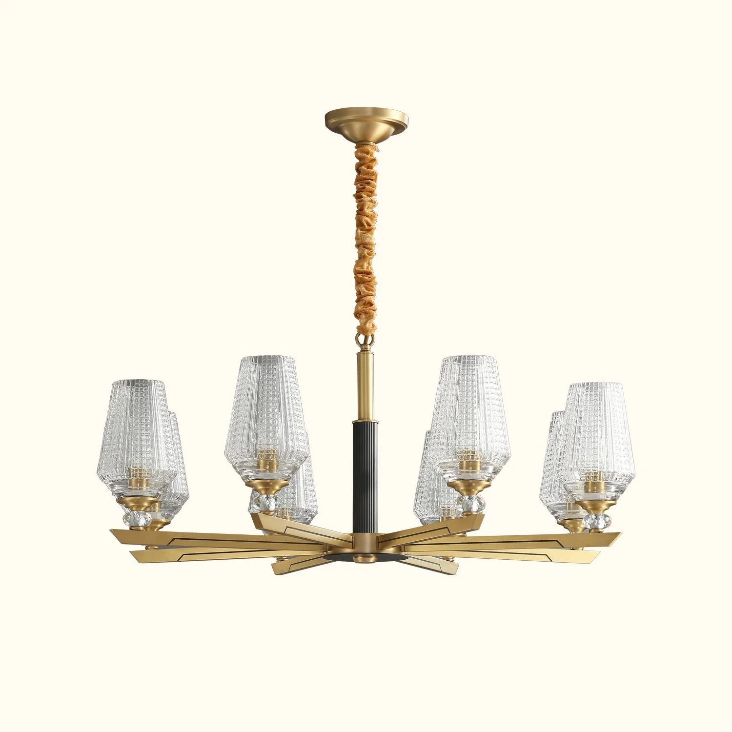 Orrefors Vase Brass Chandelier - Image 16