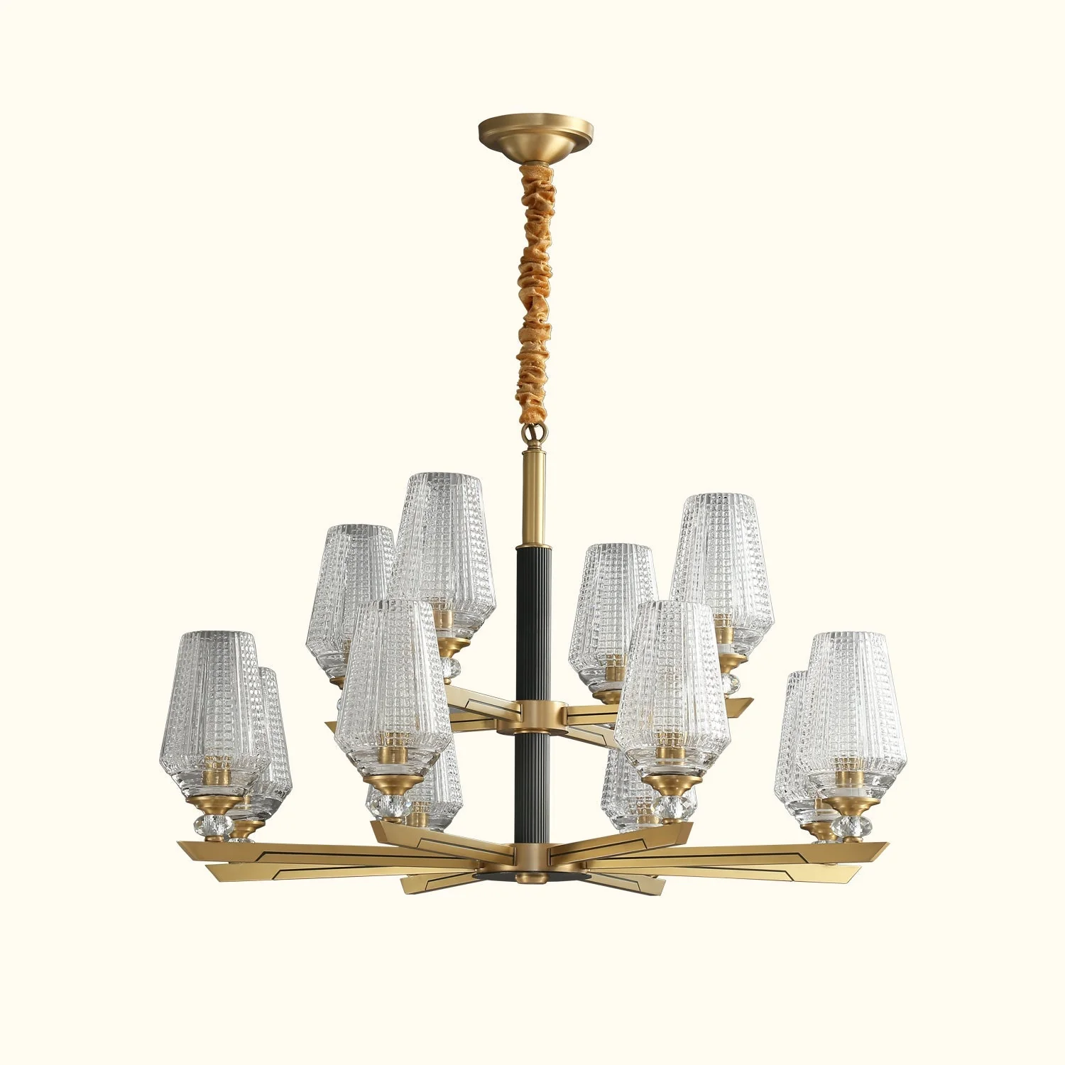 Orrefors Vase Brass Chandelier - Image 17