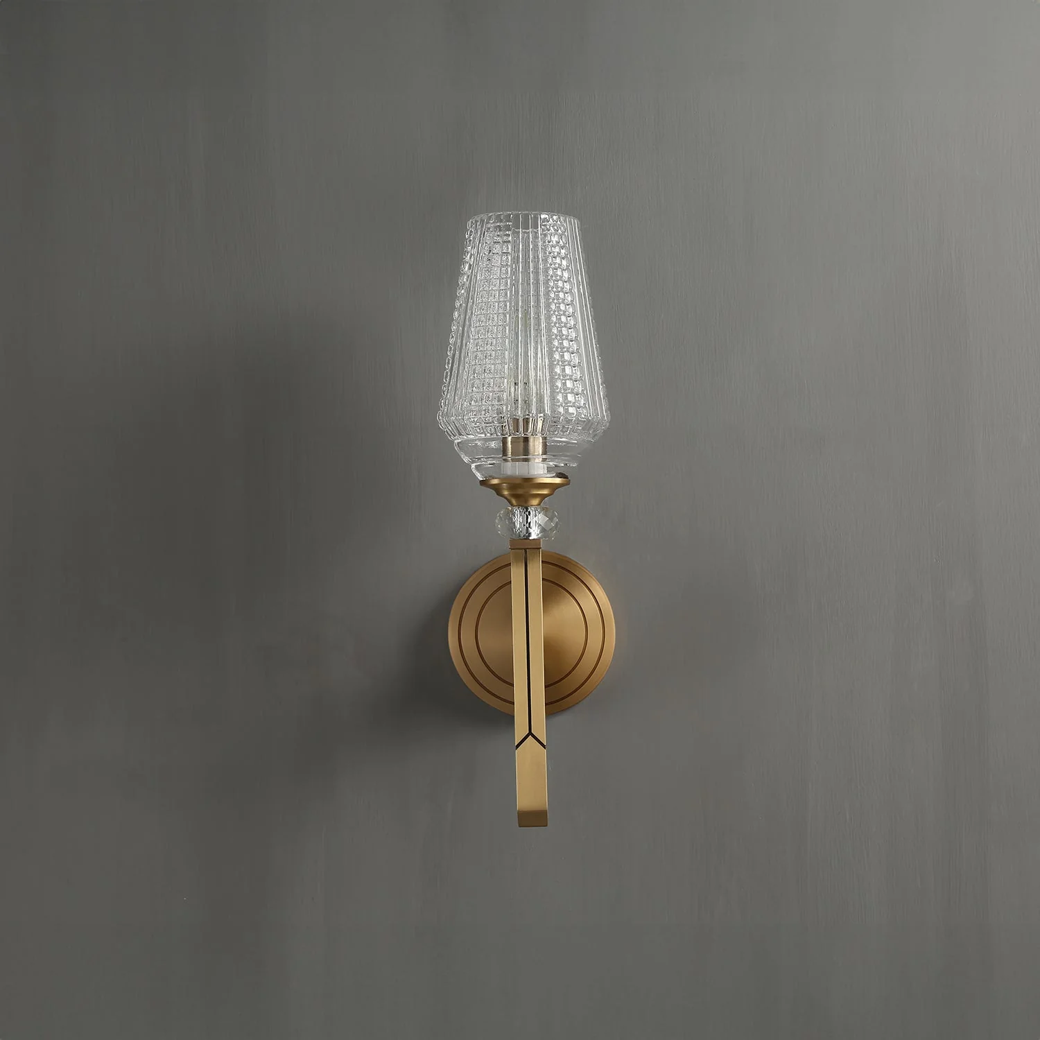 Orrefors Vase Brass Sconce - Image 5